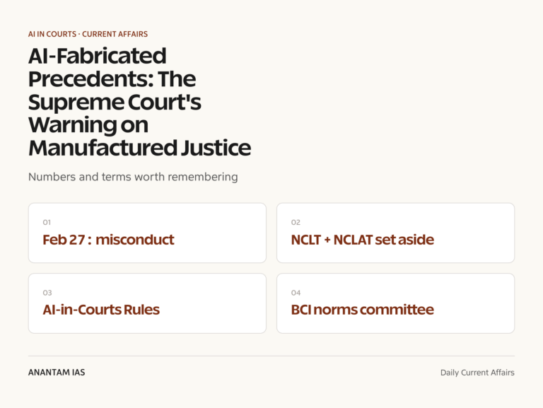 AI-Fabricated Precedents: The Supreme Court's Warning on Manufactured Justice graphic 1 for UPSC current affairs