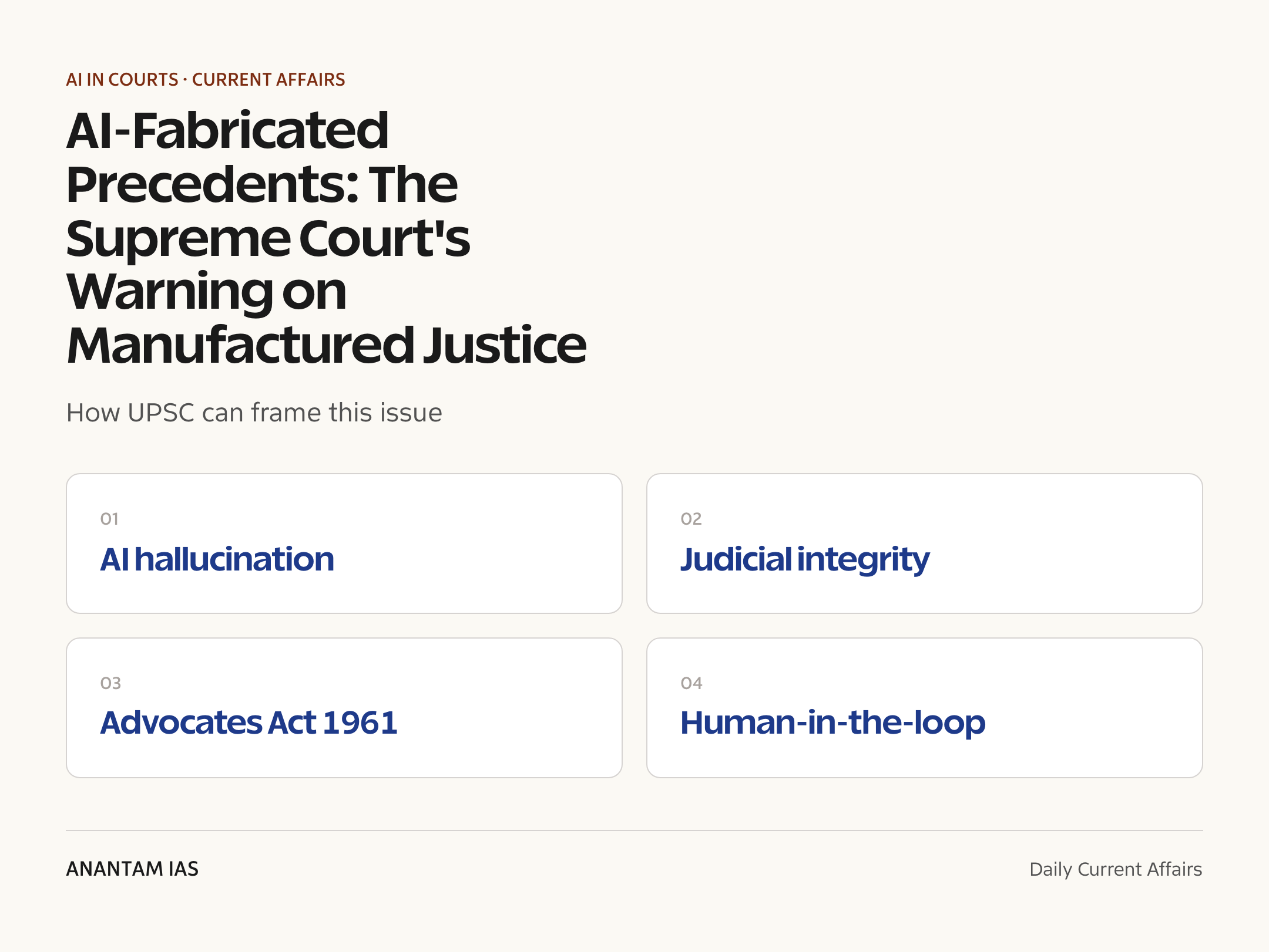 AI-Fabricated Precedents: The Supreme Court's Warning on Manufactured Justice — exam lens