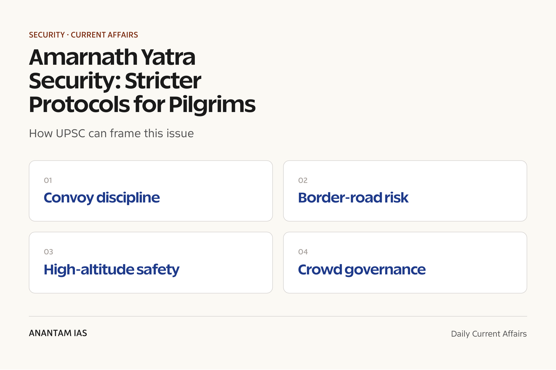 Amarnath Yatra Security: Stricter Protocols for Pilgrims — exam lens