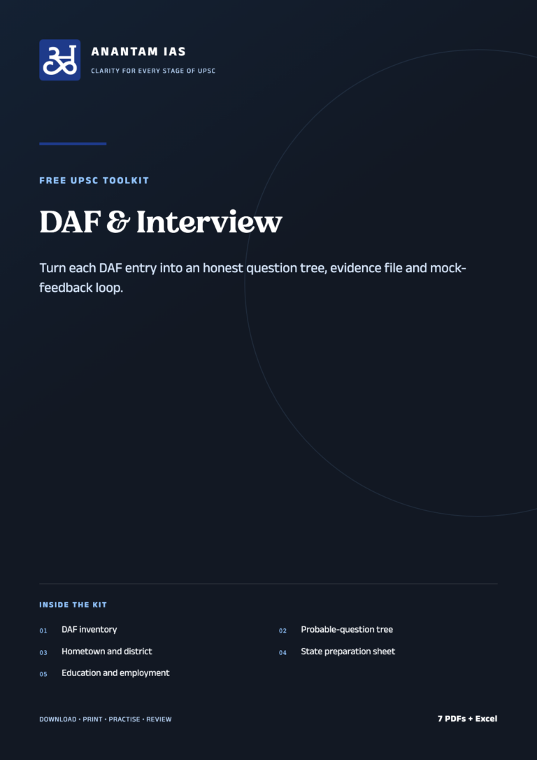 DAF & UPSC Interview Toolkit — Question Builder + Mock Tracker