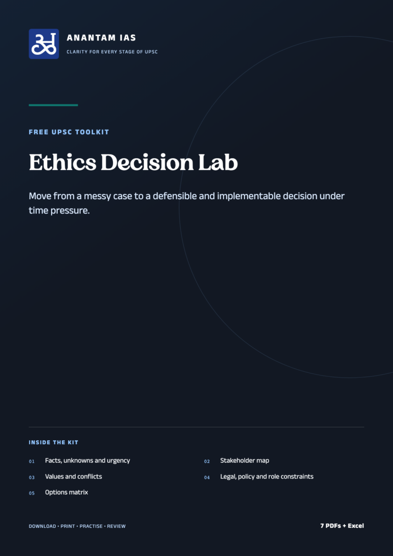 UPSC Ethics Case Study Decision Lab — Worksheets + Scoring Tracker