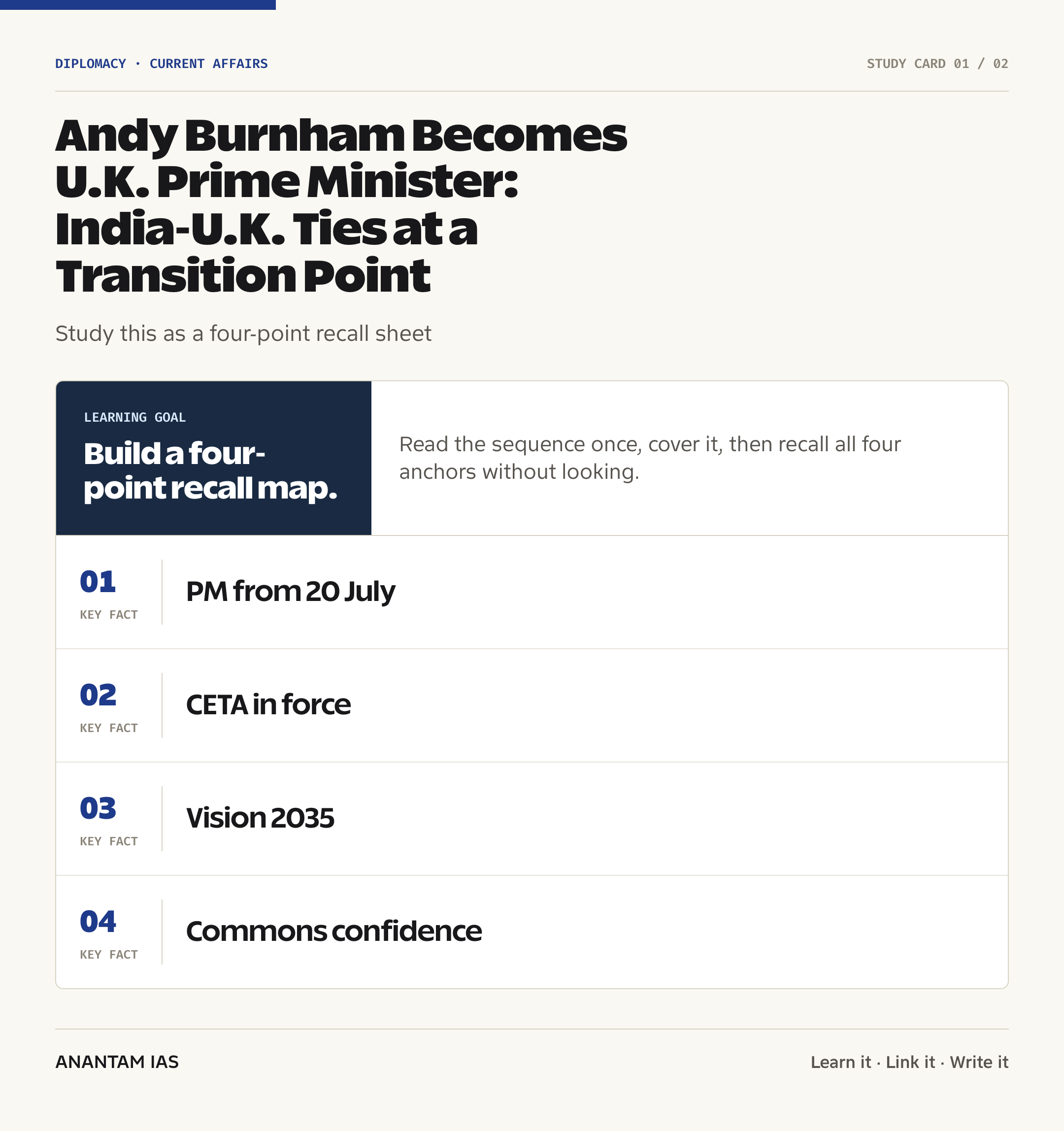 Andy Burnham Becomes U.K. Prime Minister: India-U.K. Ties at a Transition Point — quick facts