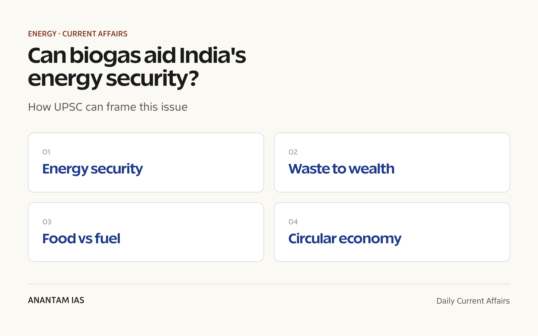 Can biogas aid India's energy security? — exam lens