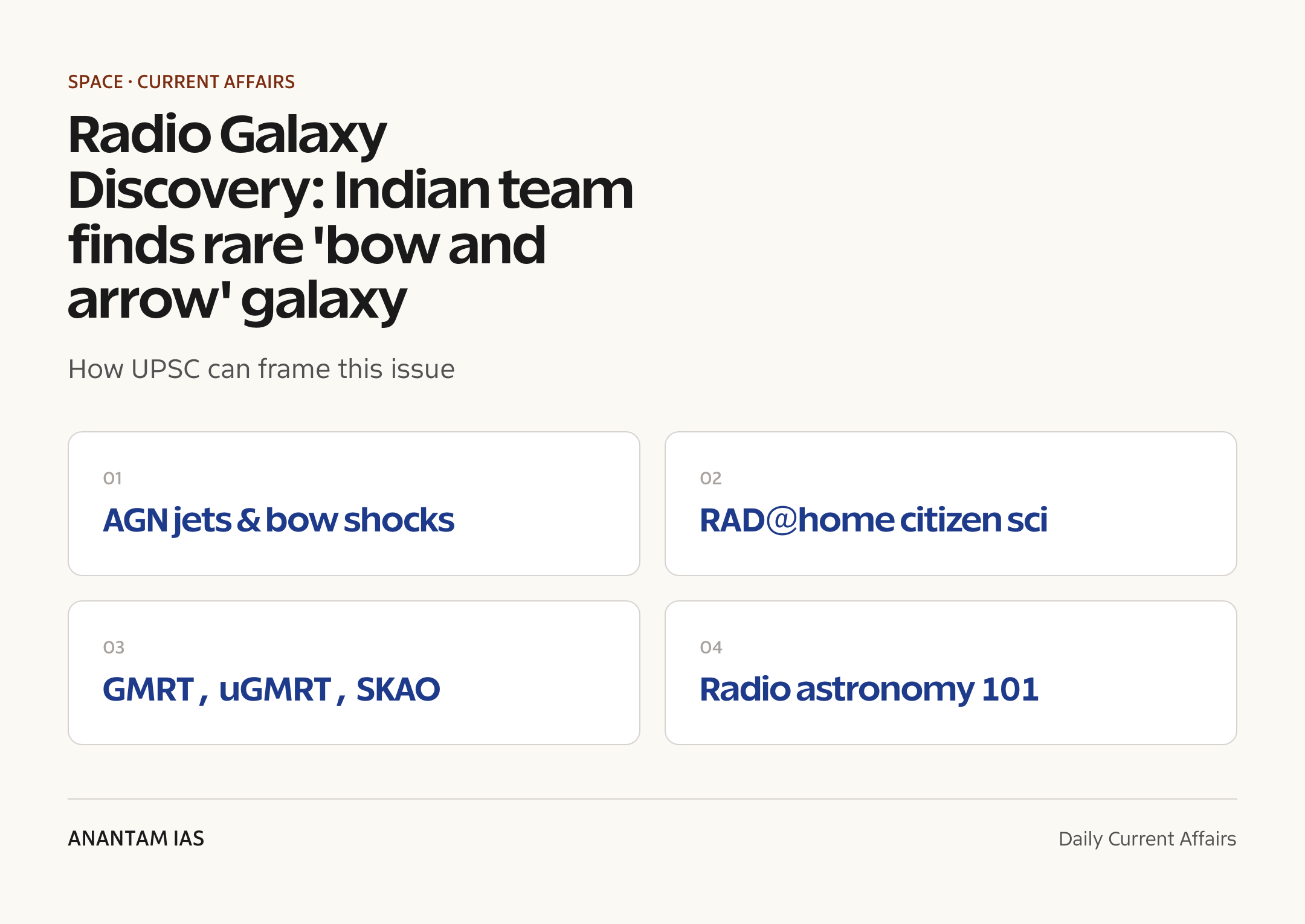 Radio Galaxy Discovery: Indian team finds rare 'bow and arrow' galaxy — exam lens