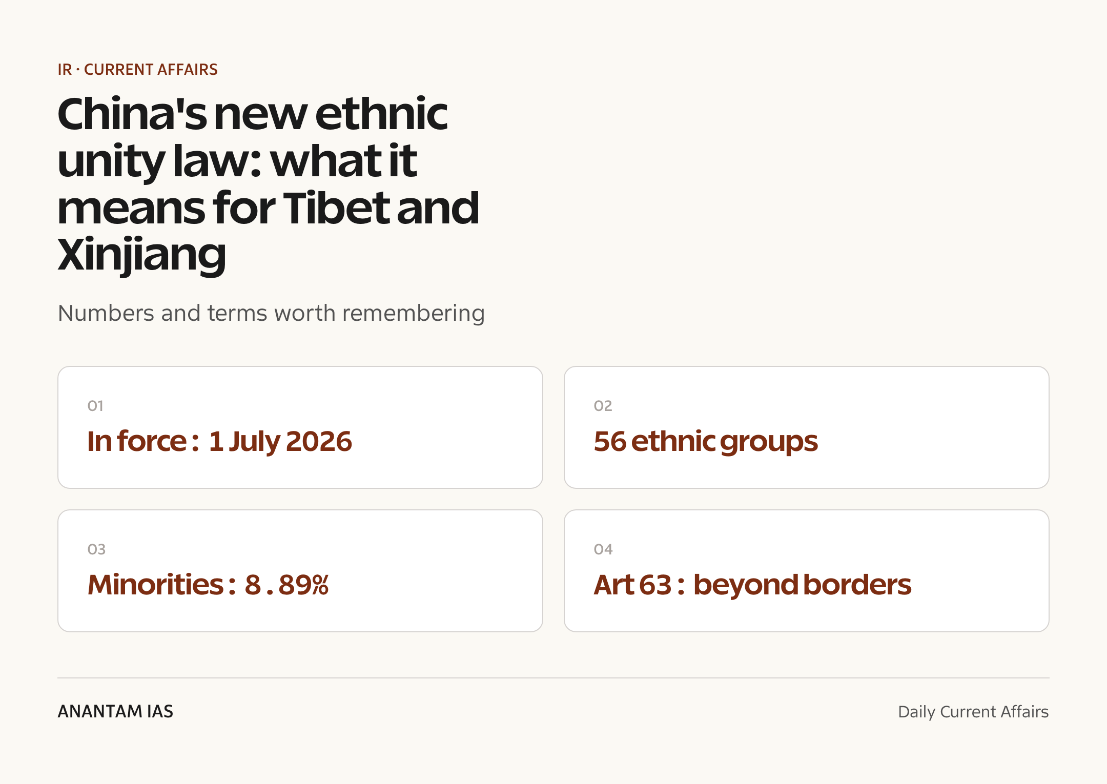 China's new ethnic unity law: what it means for Tibet and Xinjiang — quick facts