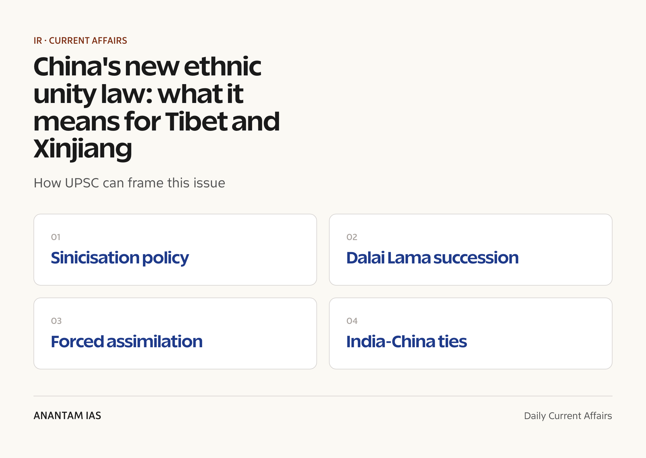 China's new ethnic unity law: what it means for Tibet and Xinjiang — exam lens