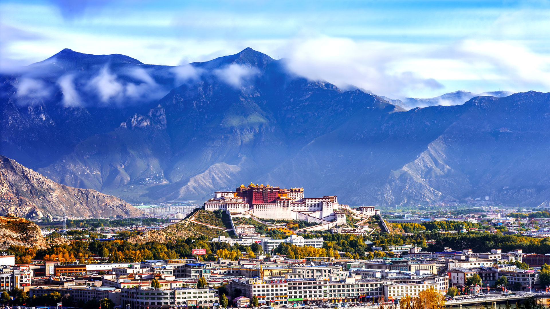 The Potala Palace in Lhasa, Tibet, historic seat of the Dalai Lamas