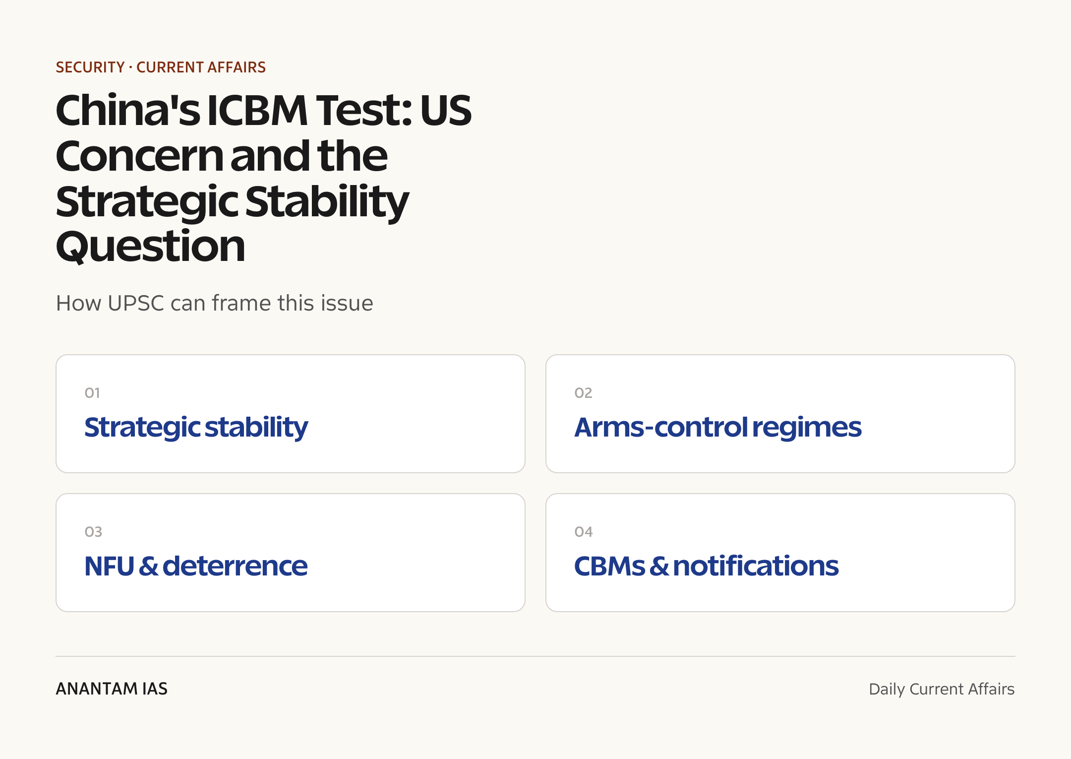China's ICBM Test: US Concern and the Strategic Stability Question — exam lens