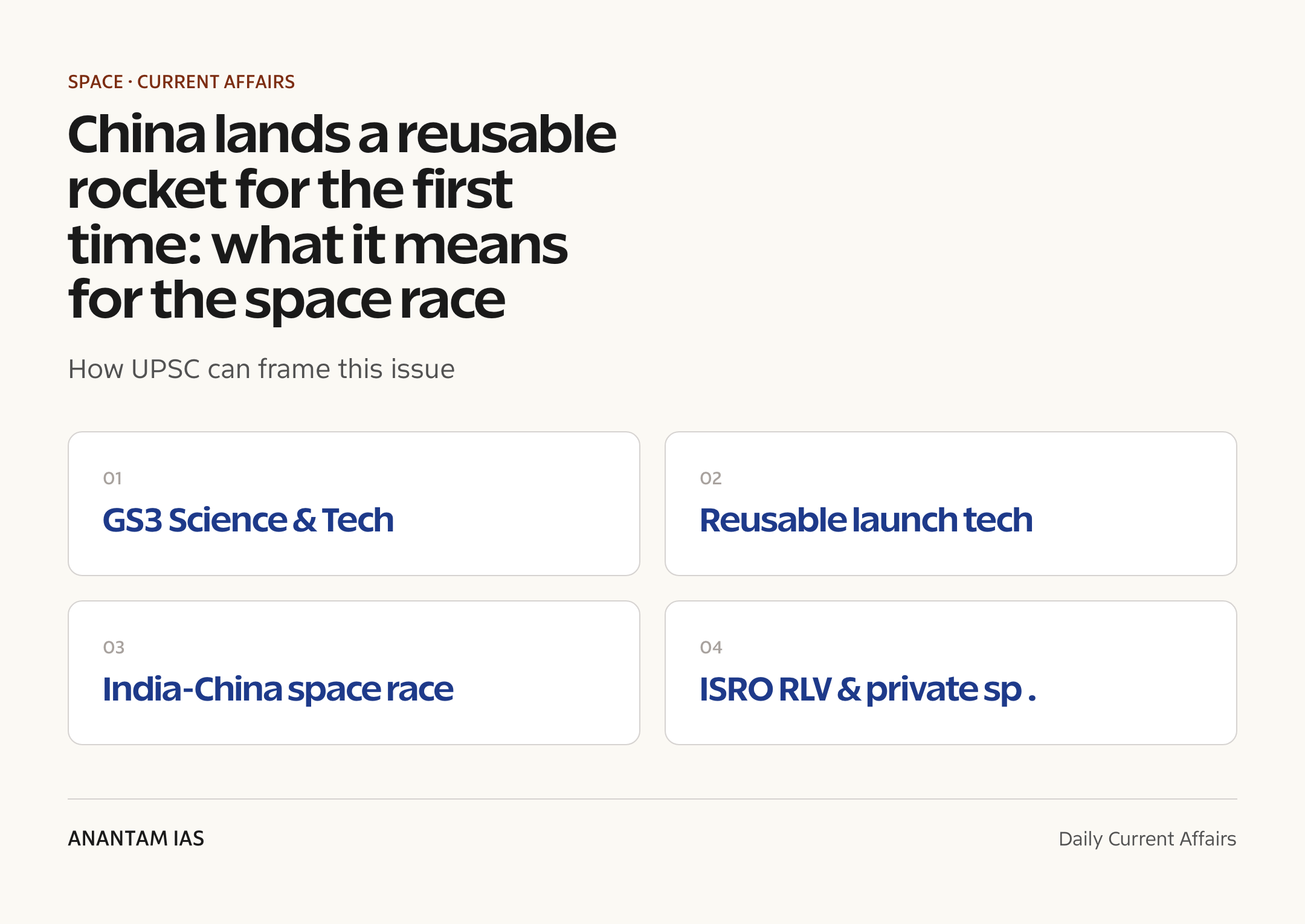 China lands a reusable rocket for the first time: what it means for the space race — exam lens