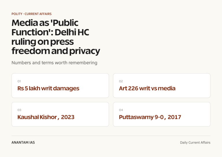 Media as 'Public Function': Delhi HC ruling on press freedom and privacy graphic 1 for UPSC current affairs