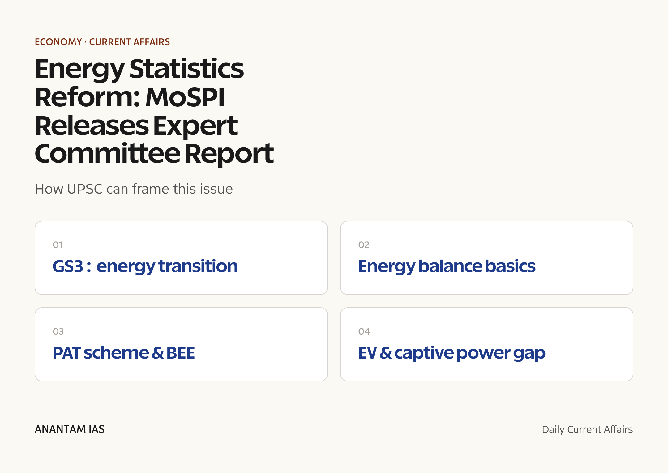 Energy Statistics Reform: MoSPI Releases Expert Committee Report — exam lens