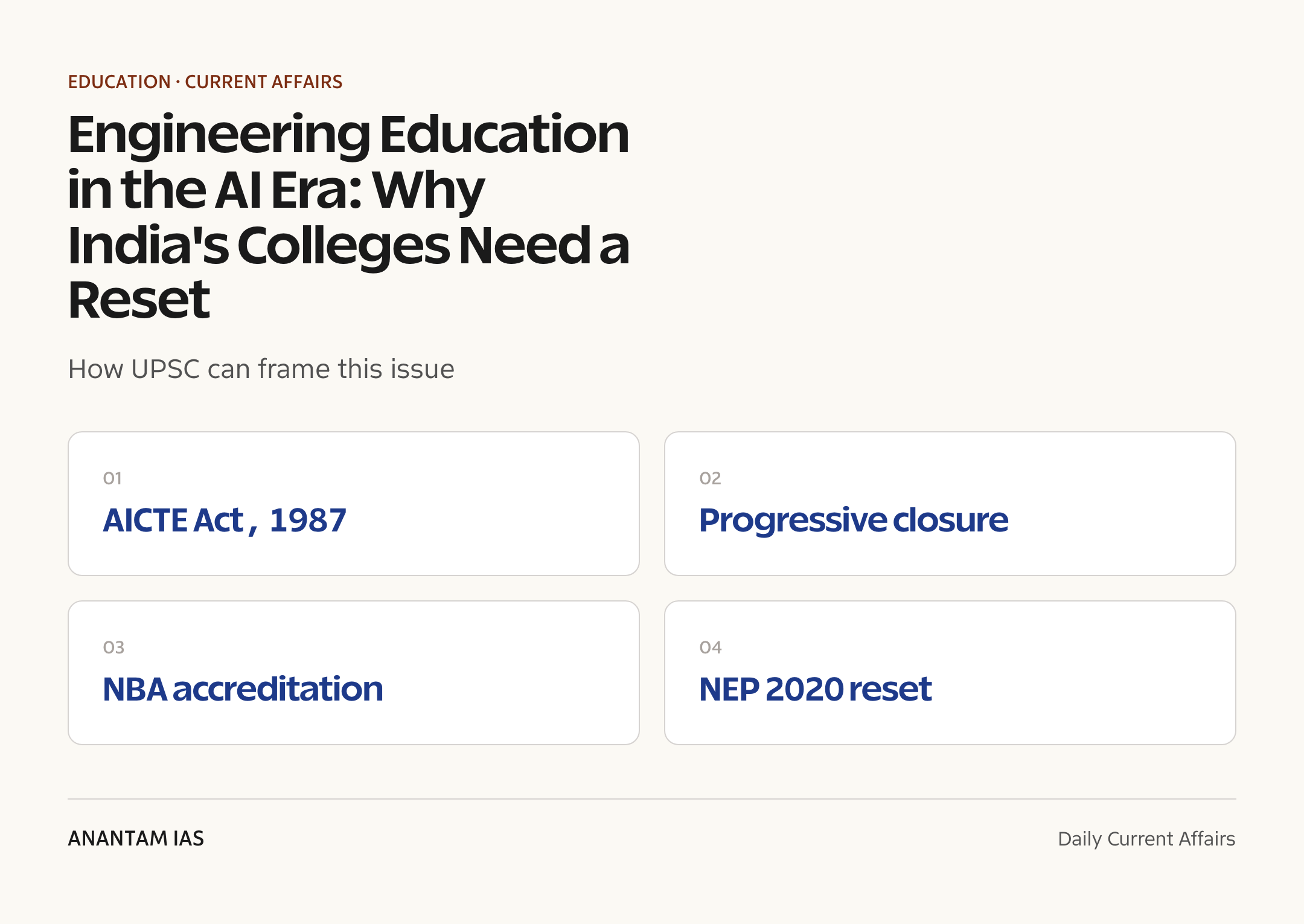 Engineering Education in the AI Era: Why India's Colleges Need a Reset — exam lens