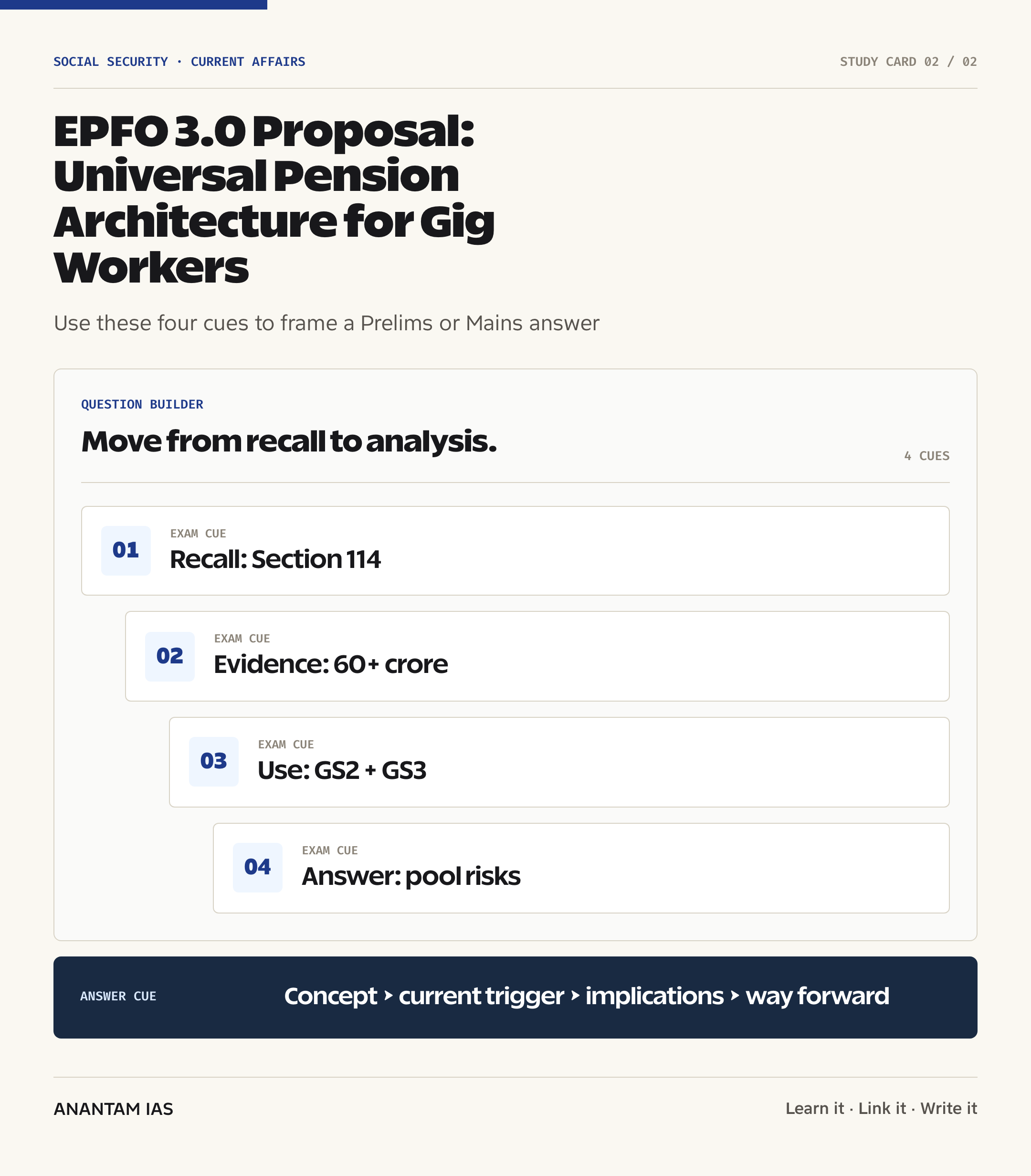 EPFO 3.0 Proposal: Universal Pension Architecture for Gig Workers — exam lens