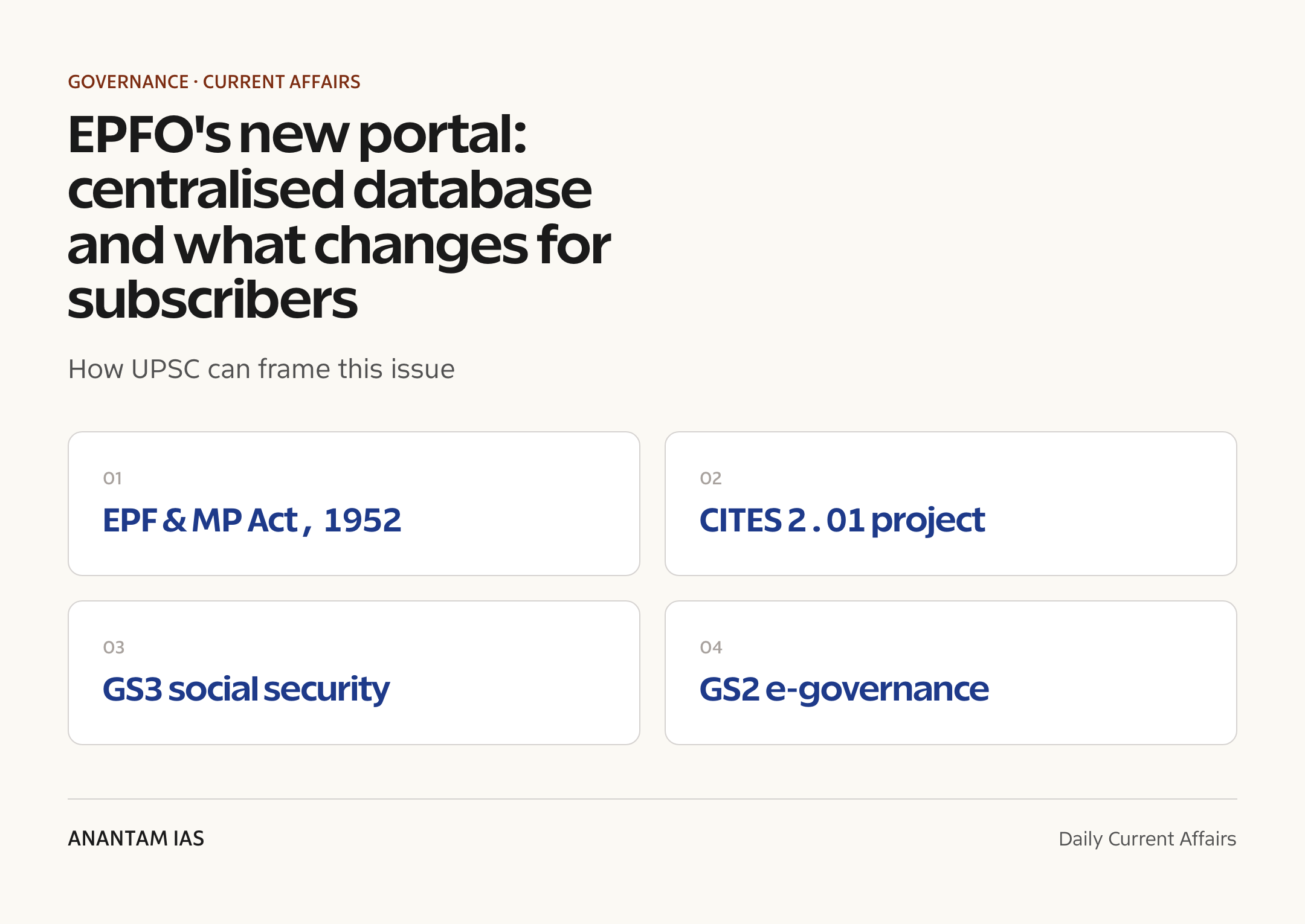 EPFO's new portal: centralised database and what changes for subscribers — exam lens