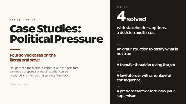 GS IV Case Studies: Political Pressure, Transfer Threats and the Illegal Oral Order (Solved)
