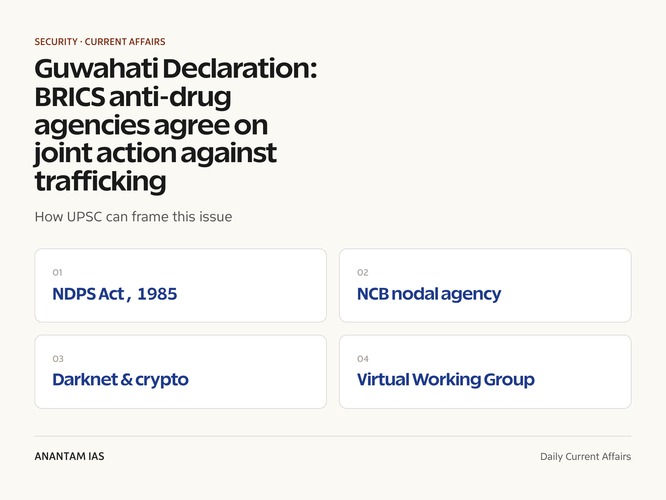 Guwahati Declaration: BRICS anti-drug agencies agree on joint action against trafficking — exam lens