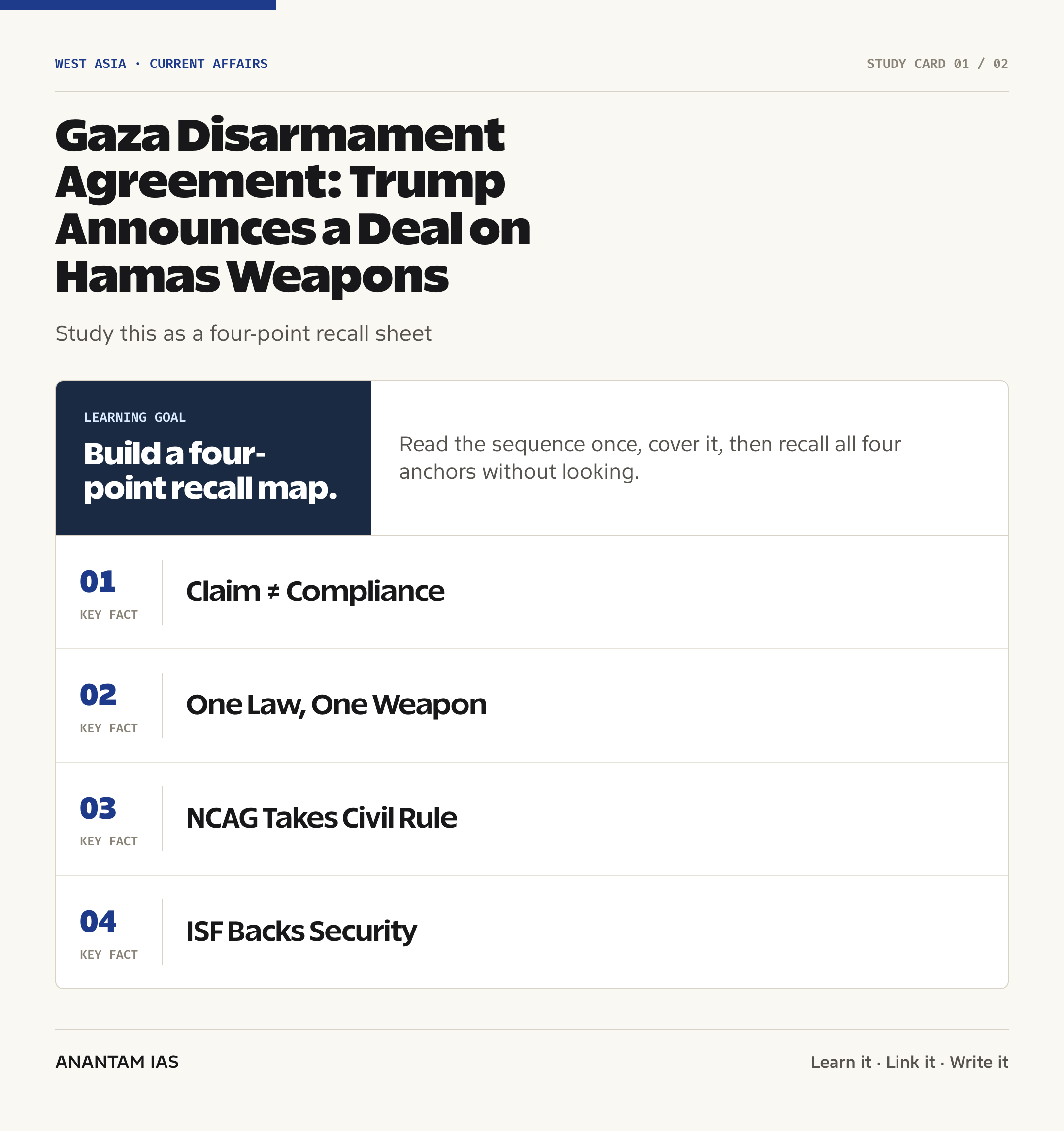 Gaza Disarmament Agreement: Trump Announces a Deal on Hamas Weapons — quick facts