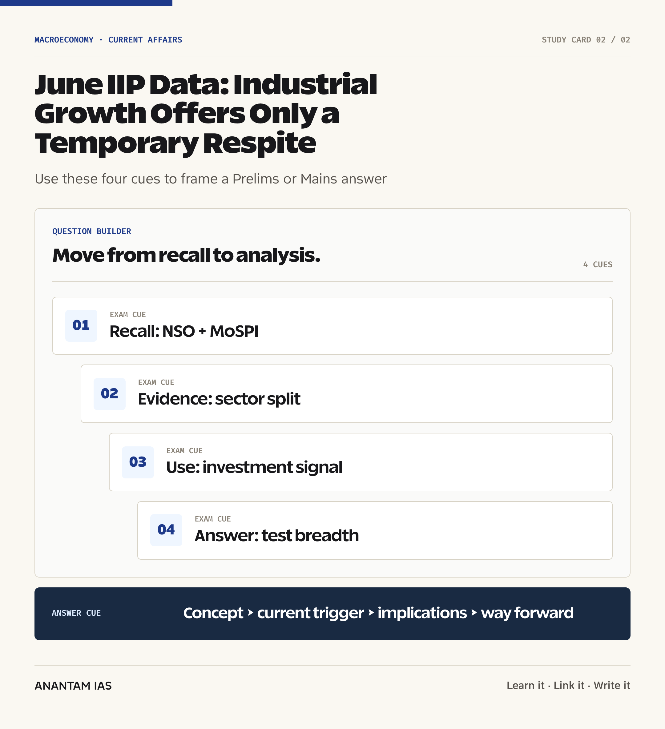 June IIP Data: Industrial Growth Offers Only a Temporary Respite — exam lens