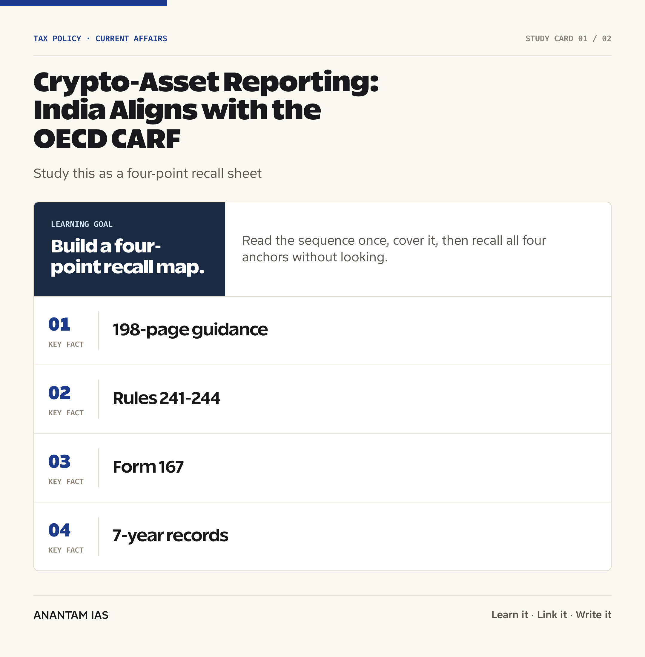 Crypto-Asset Reporting: India Aligns with the OECD CARF — quick facts