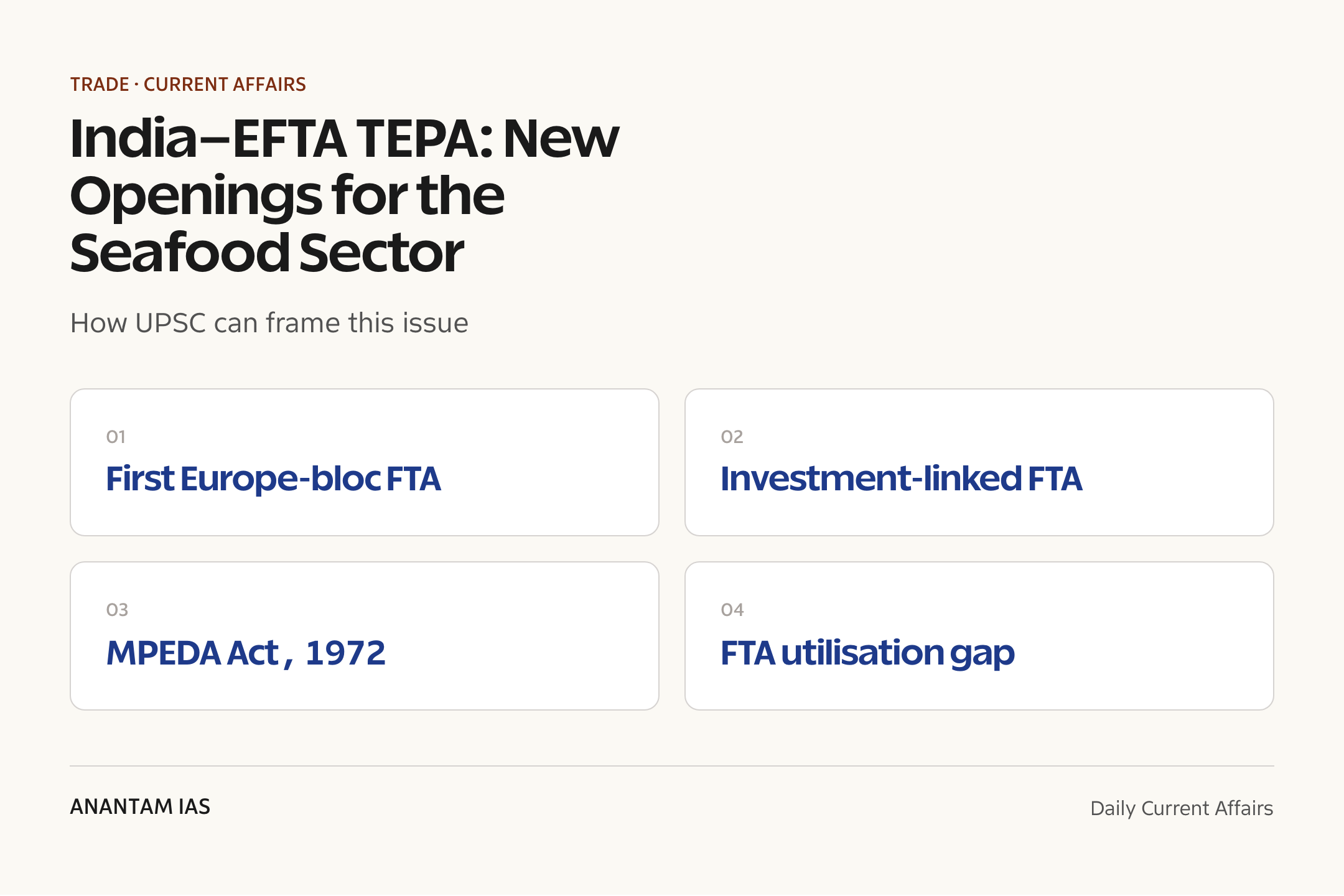 India–EFTA TEPA: New Openings for the Seafood Sector — exam lens
