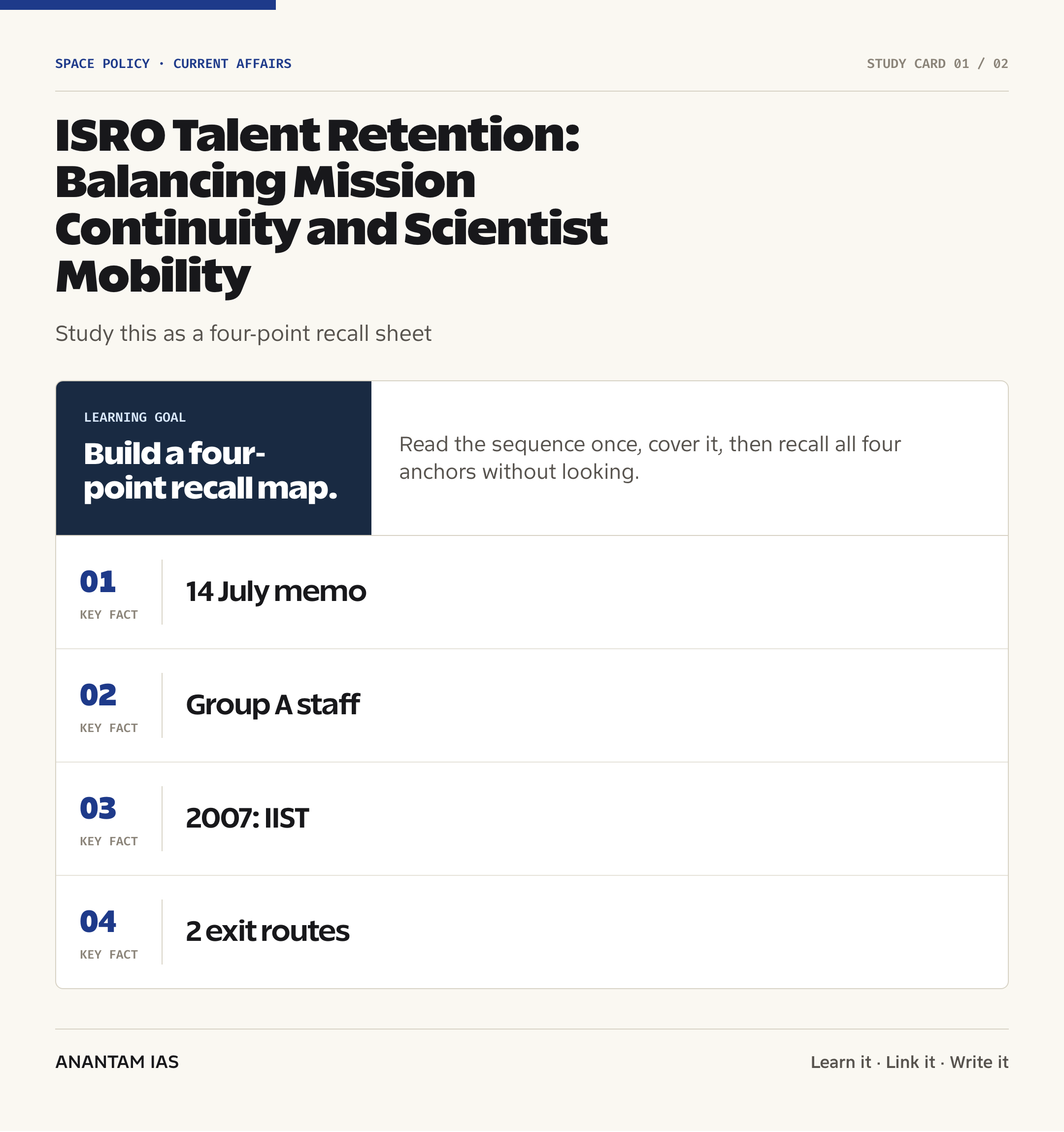 ISRO Talent Retention: Balancing Mission Continuity and Scientist Mobility — quick facts