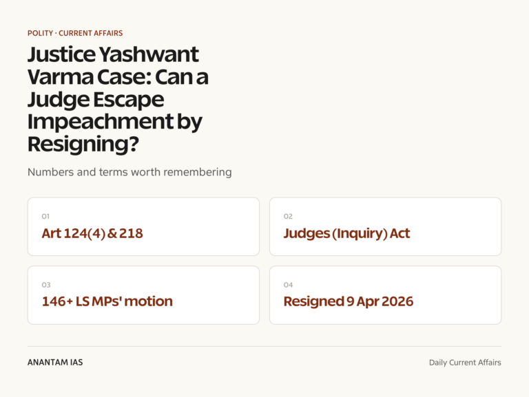 Justice Yashwant Varma Case: Can a Judge Escape Impeachment by Resigning? graphic 1 for UPSC current affairs