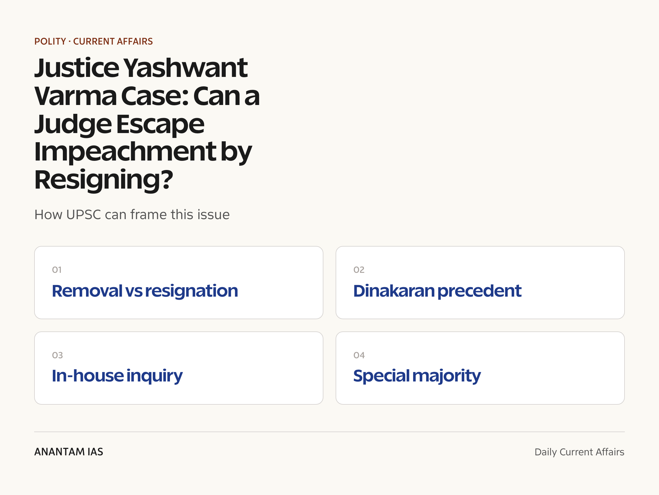 Justice Yashwant Varma Case: Can a Judge Escape Impeachment by Resigning? — exam lens