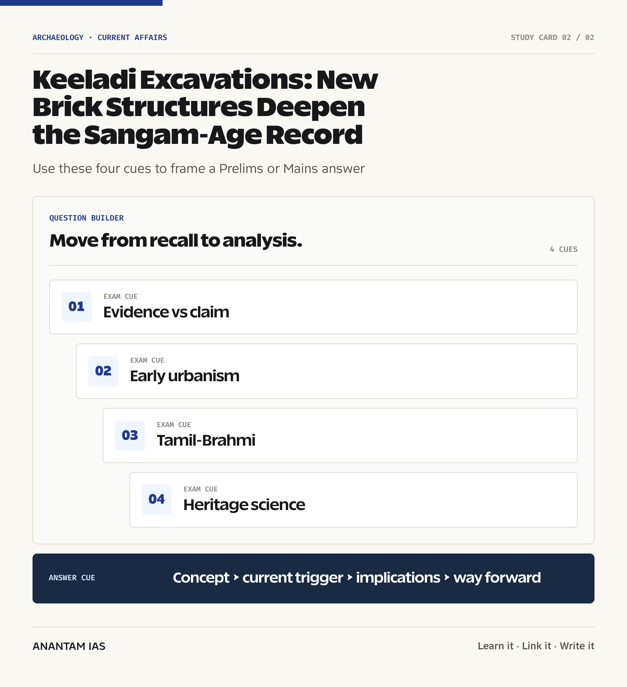 Keeladi Excavations: New Brick Structures Deepen the Sangam-Age Record — exam lens