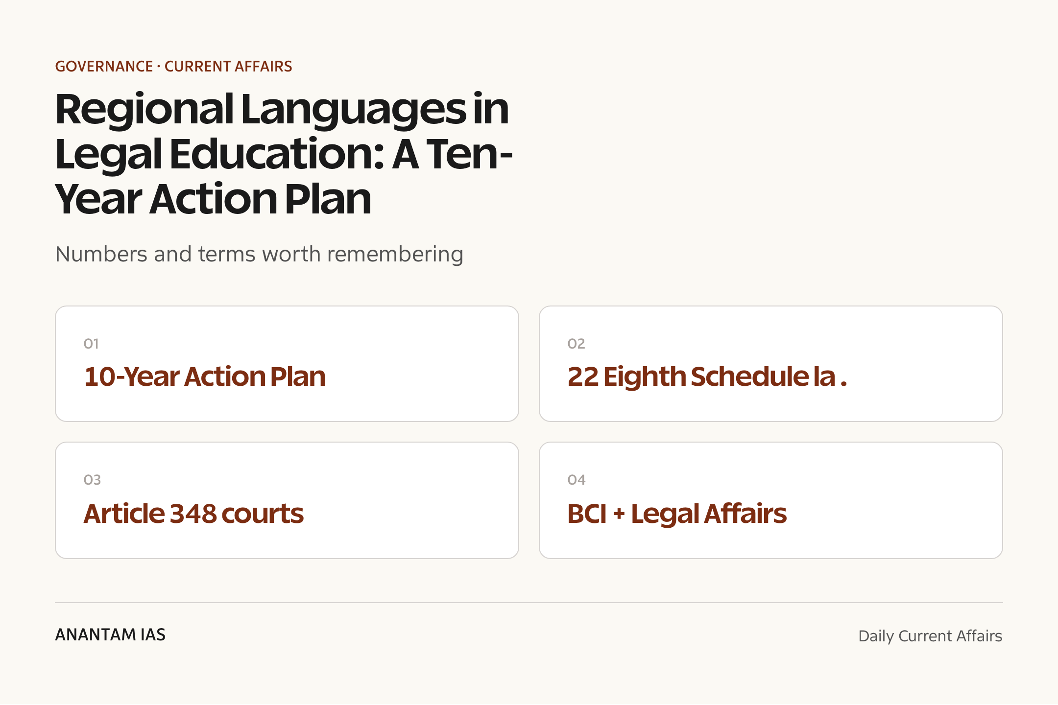Regional Languages in Legal Education: A Ten-Year Action Plan — quick facts
