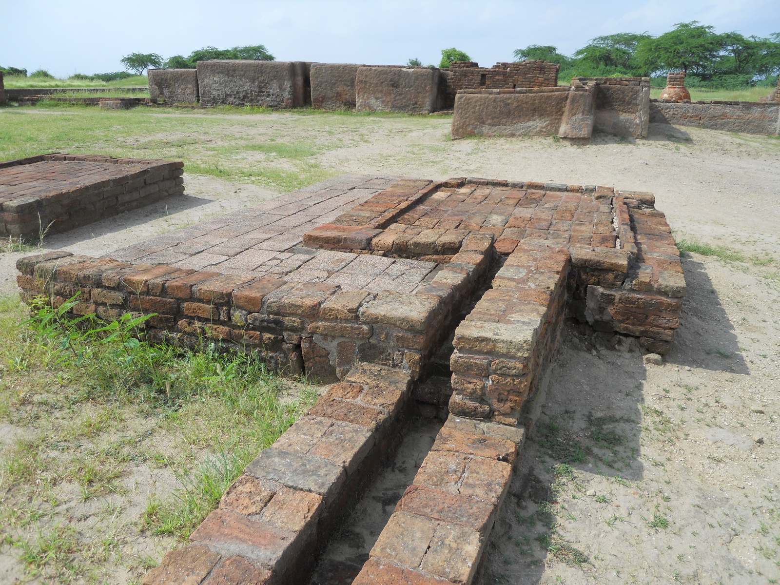 Excavated drainage system at the Harappan site of Lothal in Gujarat