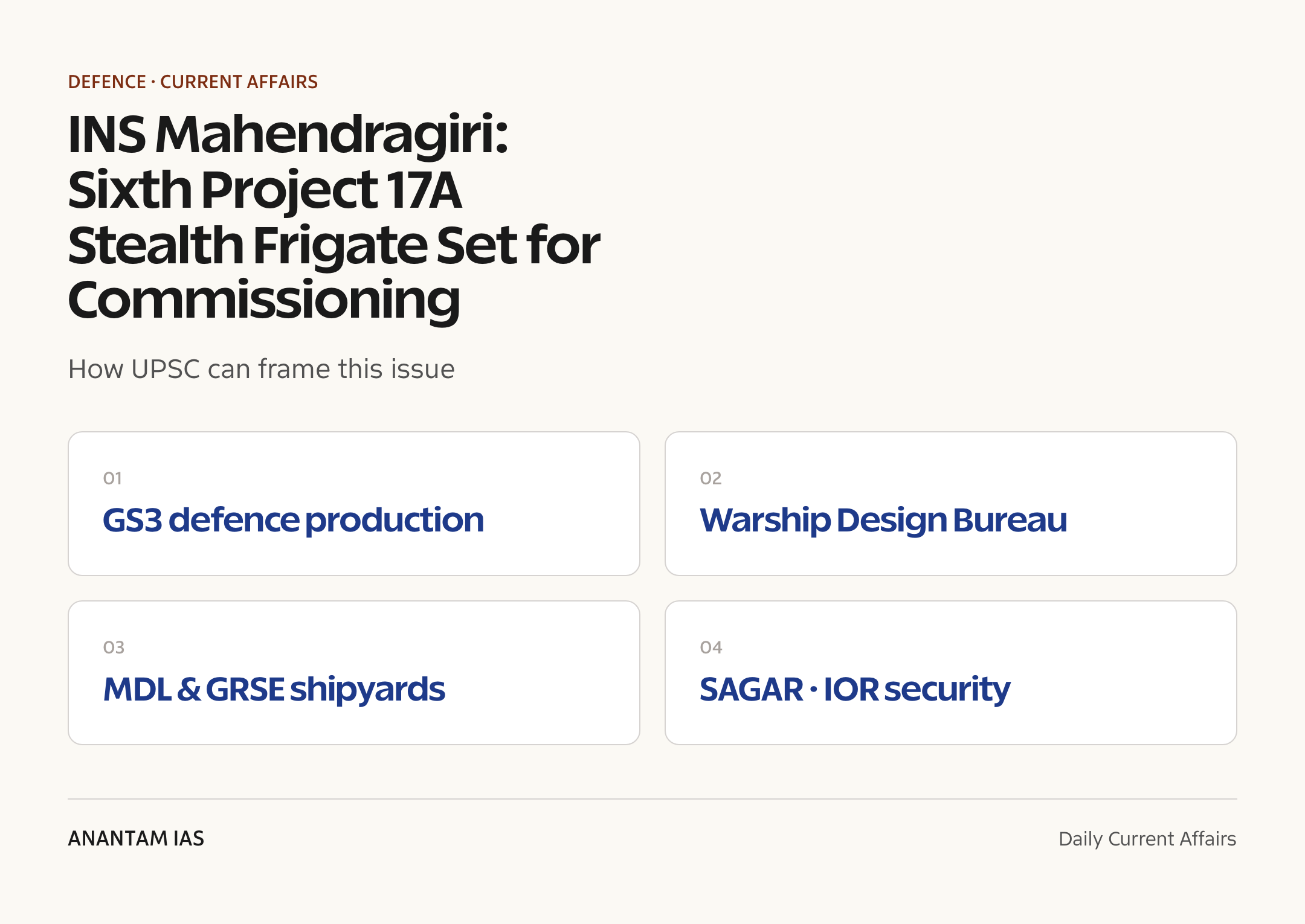 INS Mahendragiri: Sixth Project 17A Stealth Frigate Set for Commissioning — exam lens
