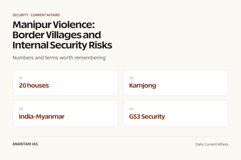 Manipur Violence: Border Villages and Internal Security Risks graphic 1 for UPSC current affairs