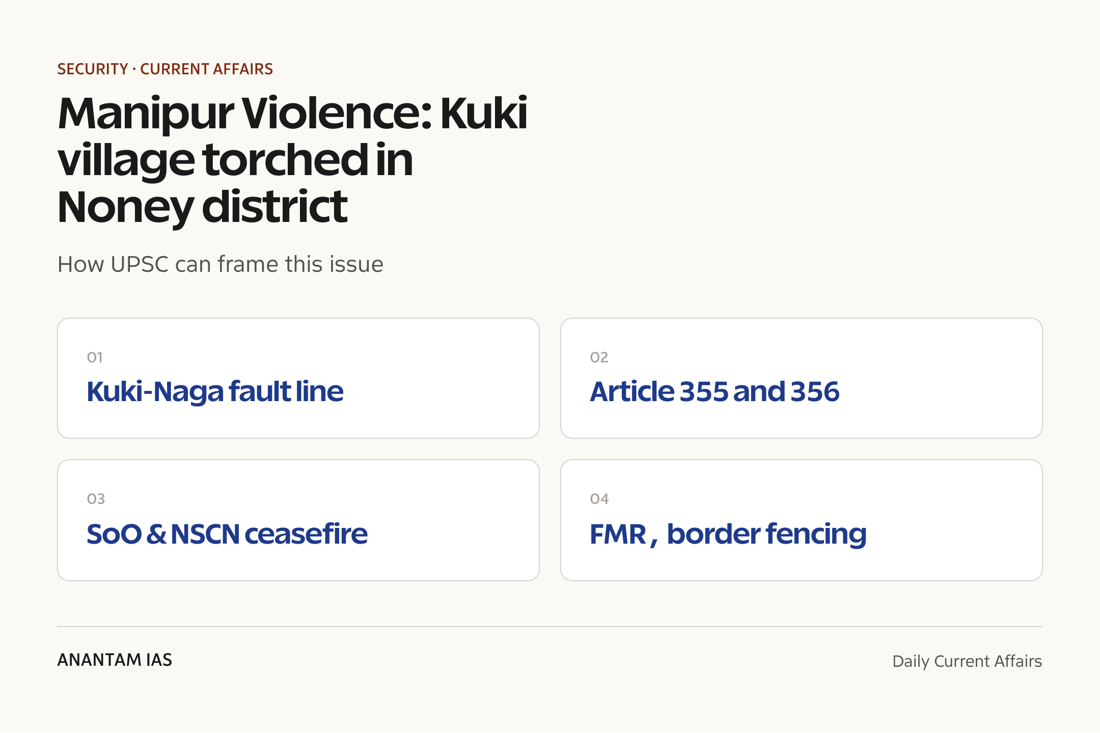 Manipur Violence: Kuki village torched in Noney district — exam lens