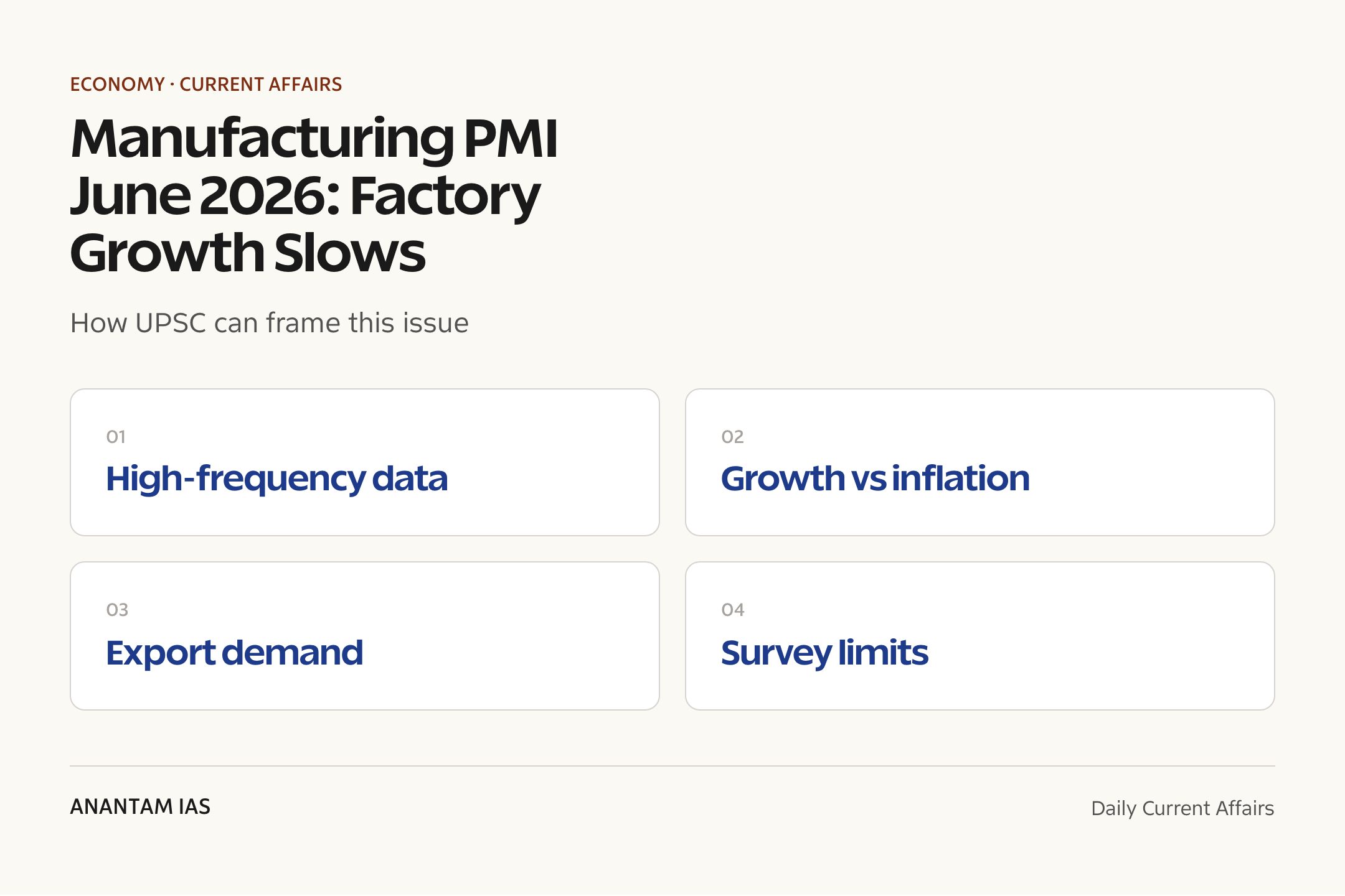 Manufacturing PMI June 2026: Factory Growth Slows — exam lens