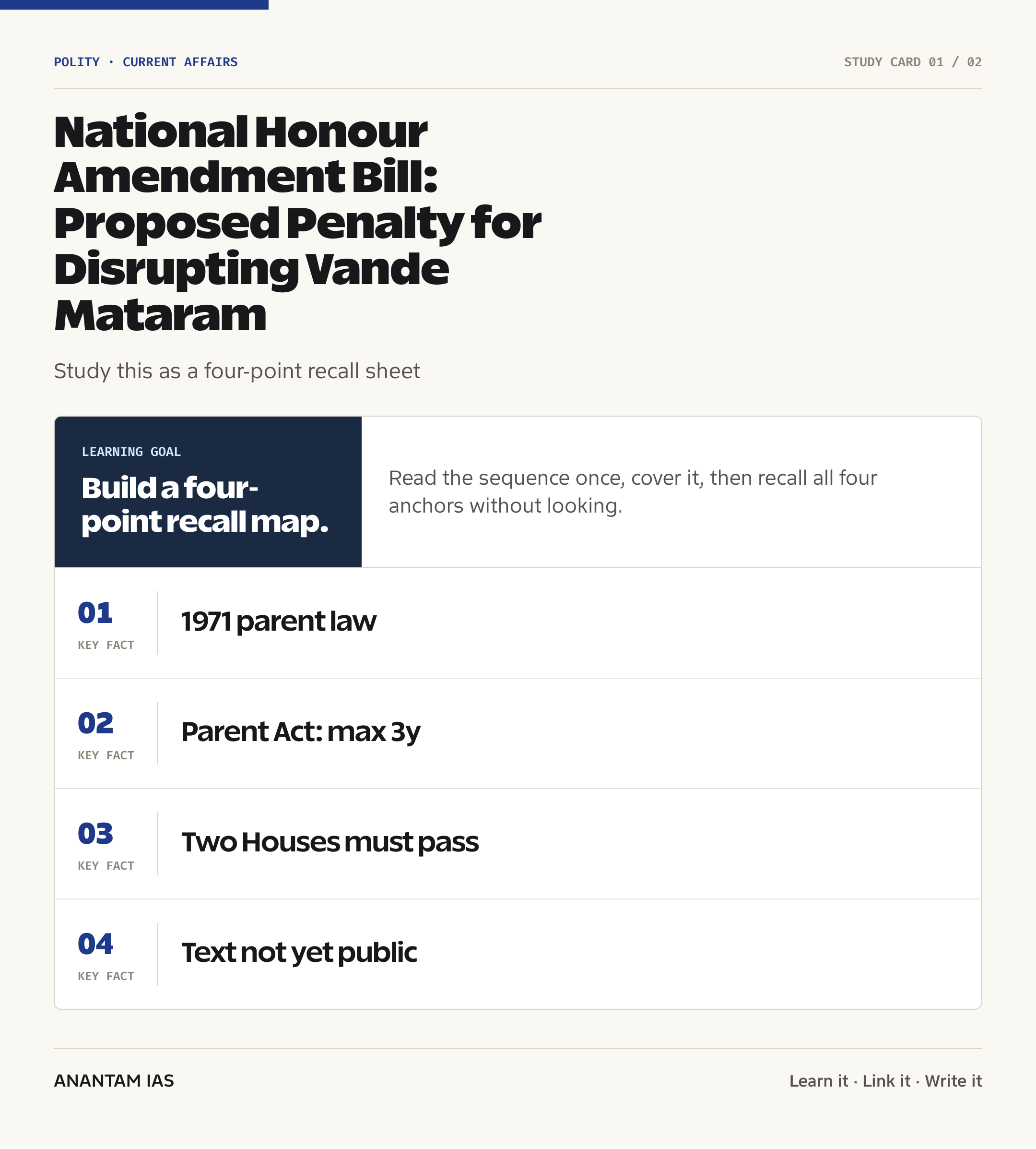 National Honour Amendment Bill: Proposed Penalty for Disrupting Vande Mataram — quick facts