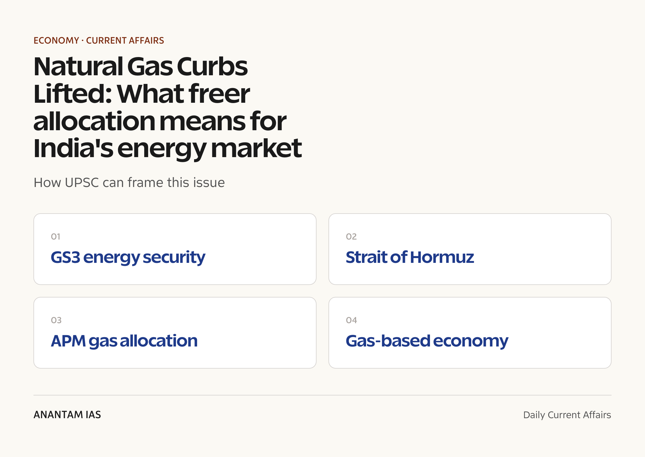 Natural Gas Curbs Lifted: What freer allocation means for India's energy market — exam lens
