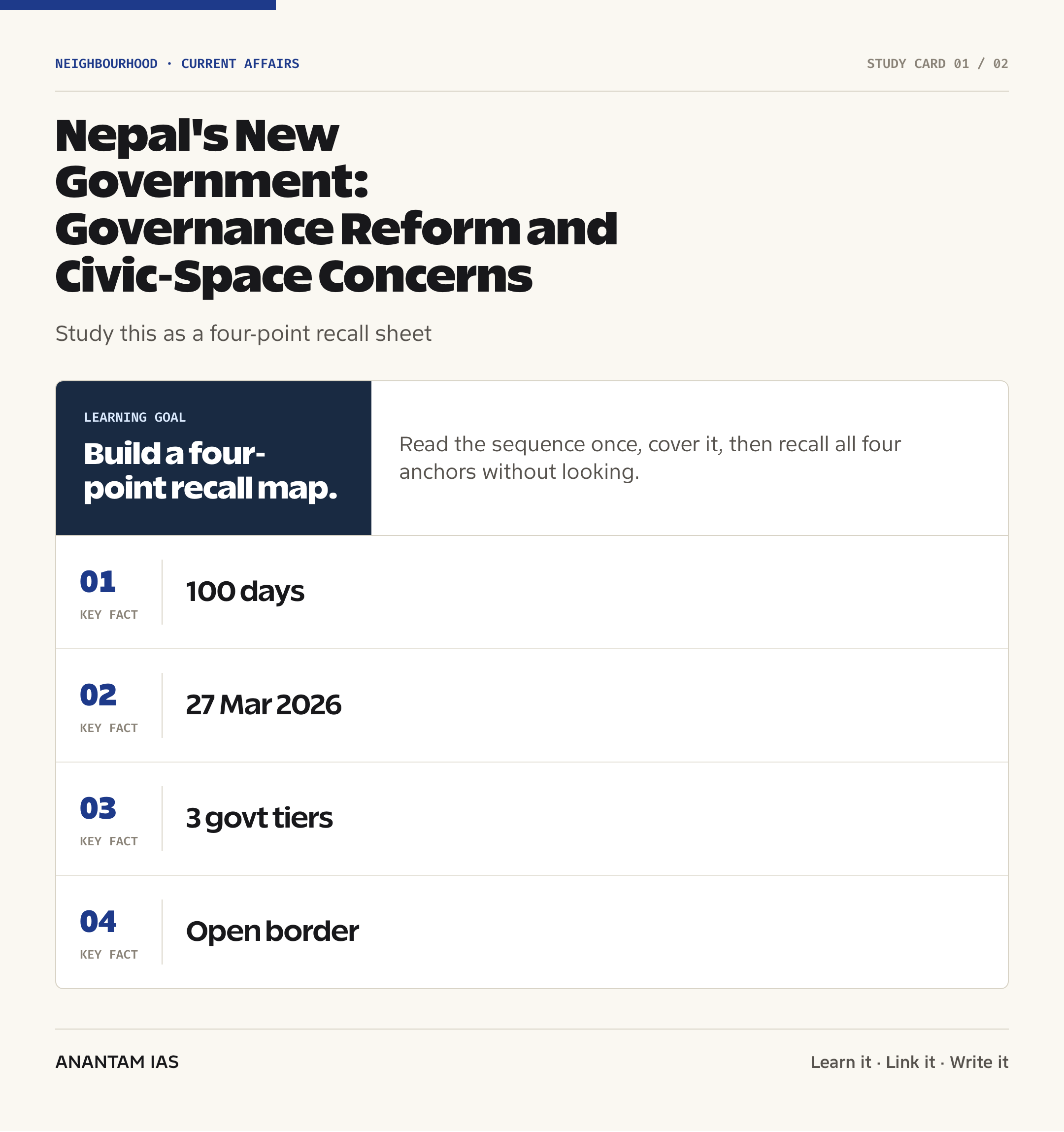 Nepal's New Government: Governance Reform and Civic-Space Concerns — quick facts