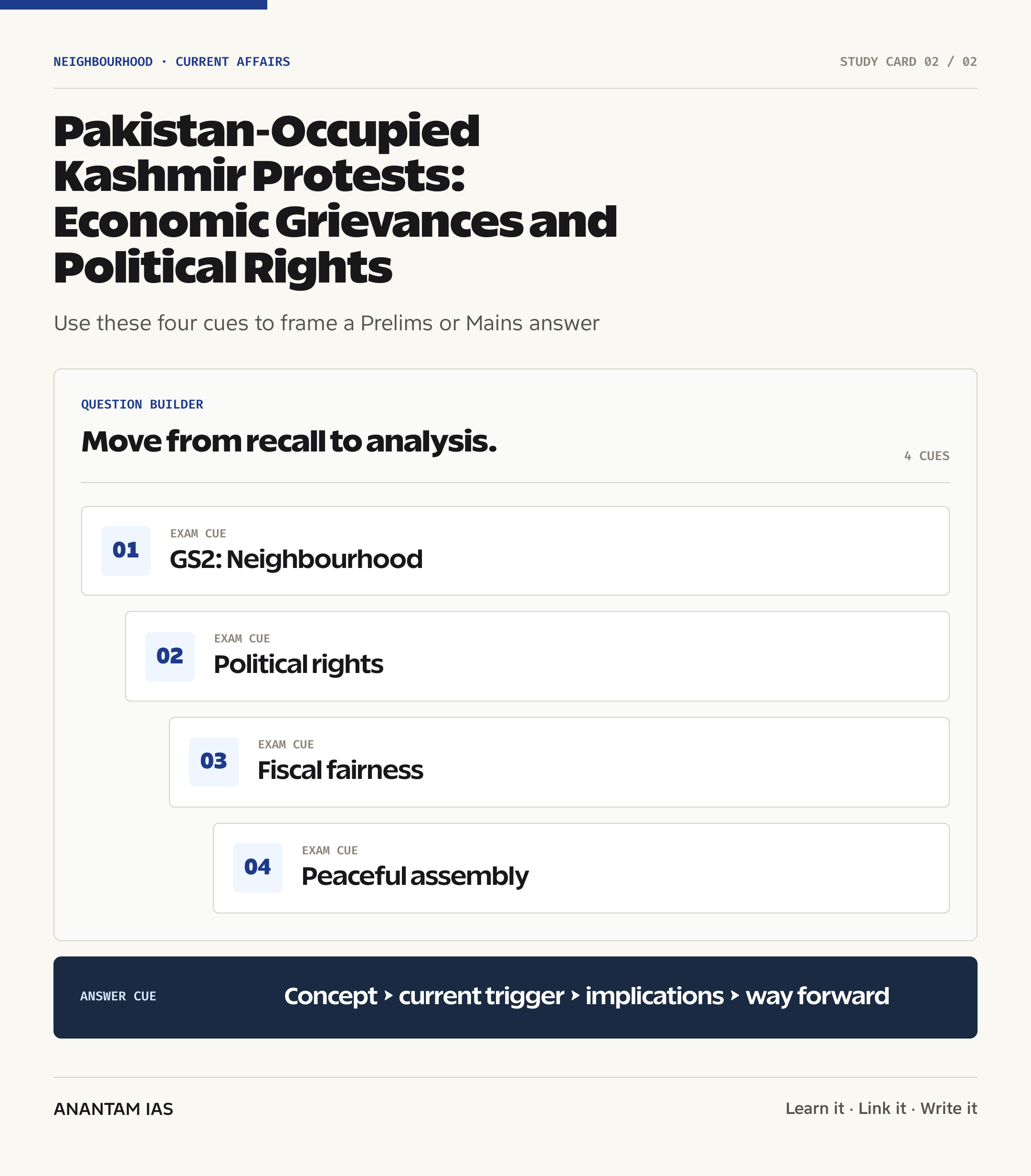 Pakistan-Occupied Kashmir Protests: Economic Grievances and Political Rights — exam lens
