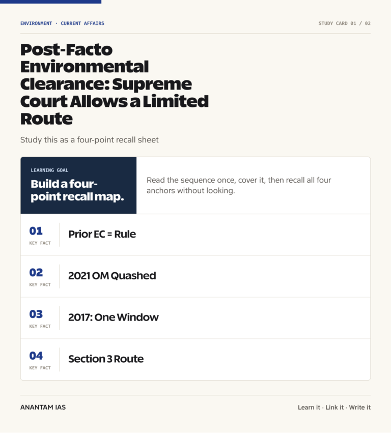 Post-Facto Environmental Clearance: Supreme Court Allows a Limited Route graphic 1 for UPSC current affairs