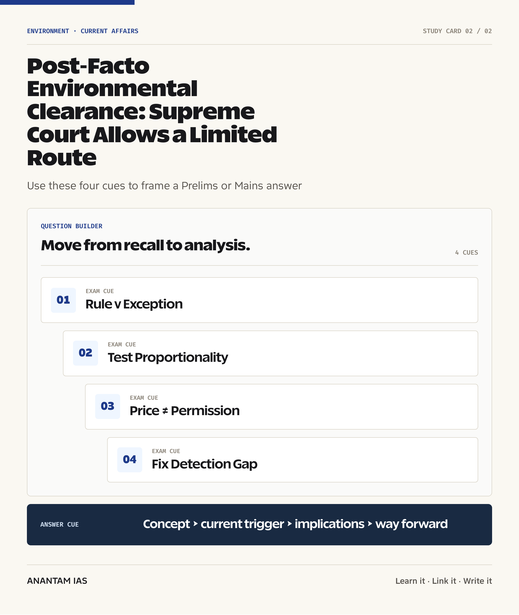 Post-Facto Environmental Clearance: Supreme Court Allows a Limited Route — exam lens