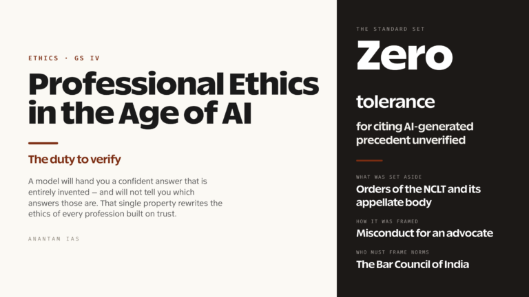 Professional Ethics in the Age of AI: The Duty to Verify (UPSC Ethics — GS IV)