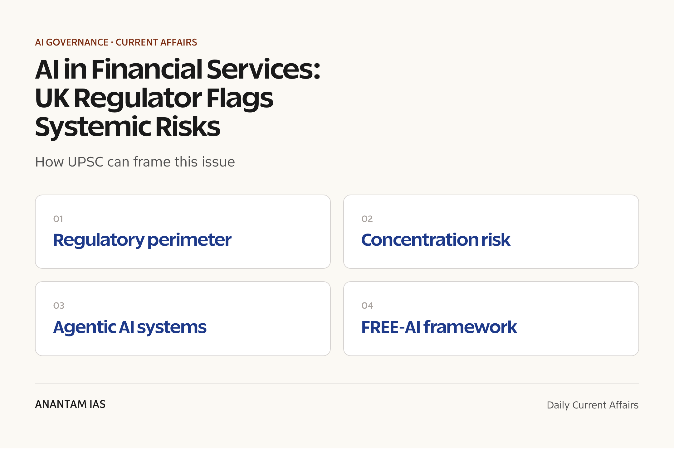 AI in Financial Services: UK Regulator Flags Systemic Risks — exam lens