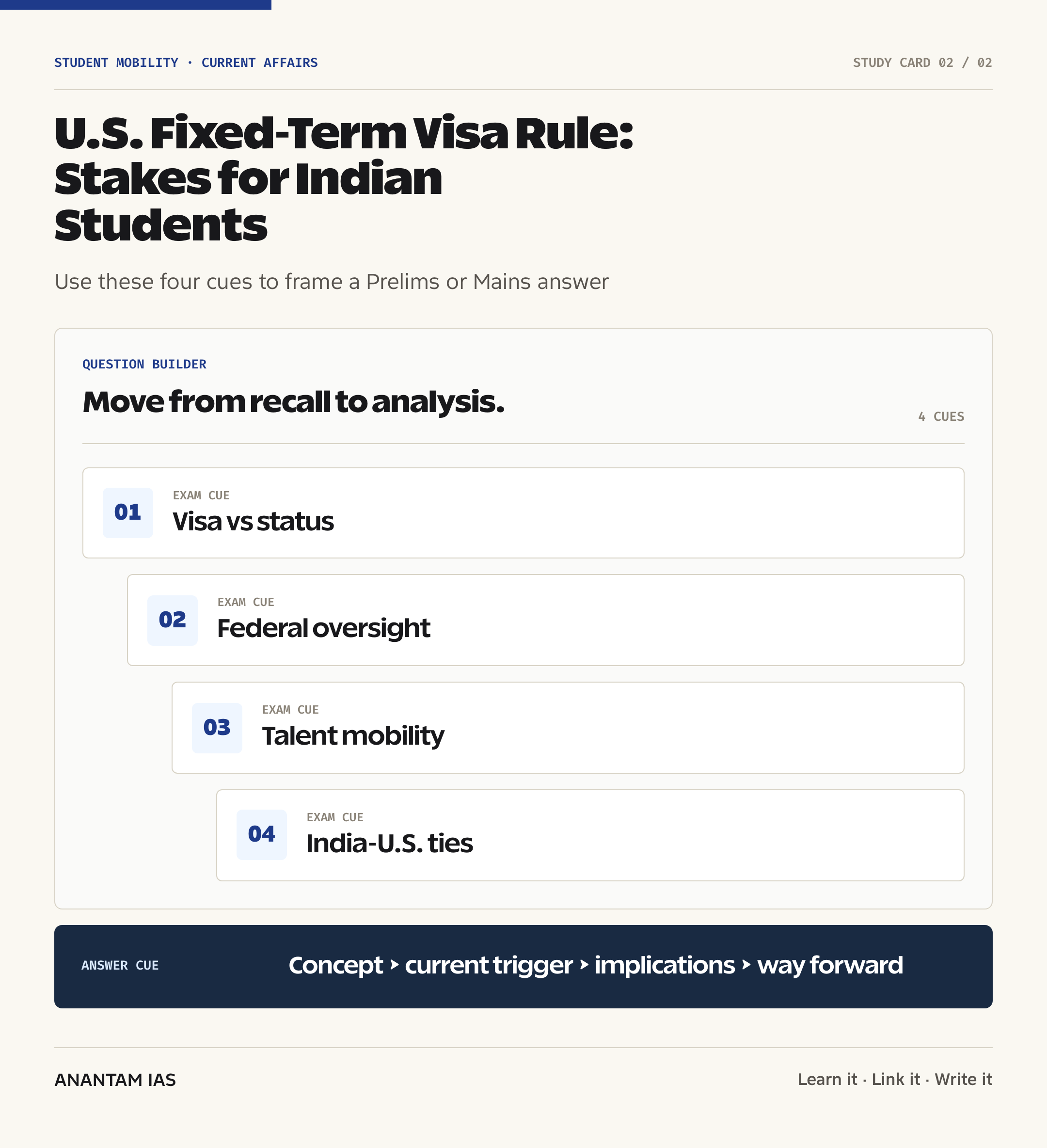 U.S. Fixed-Term Visa Rule: Stakes for Indian Students — exam lens