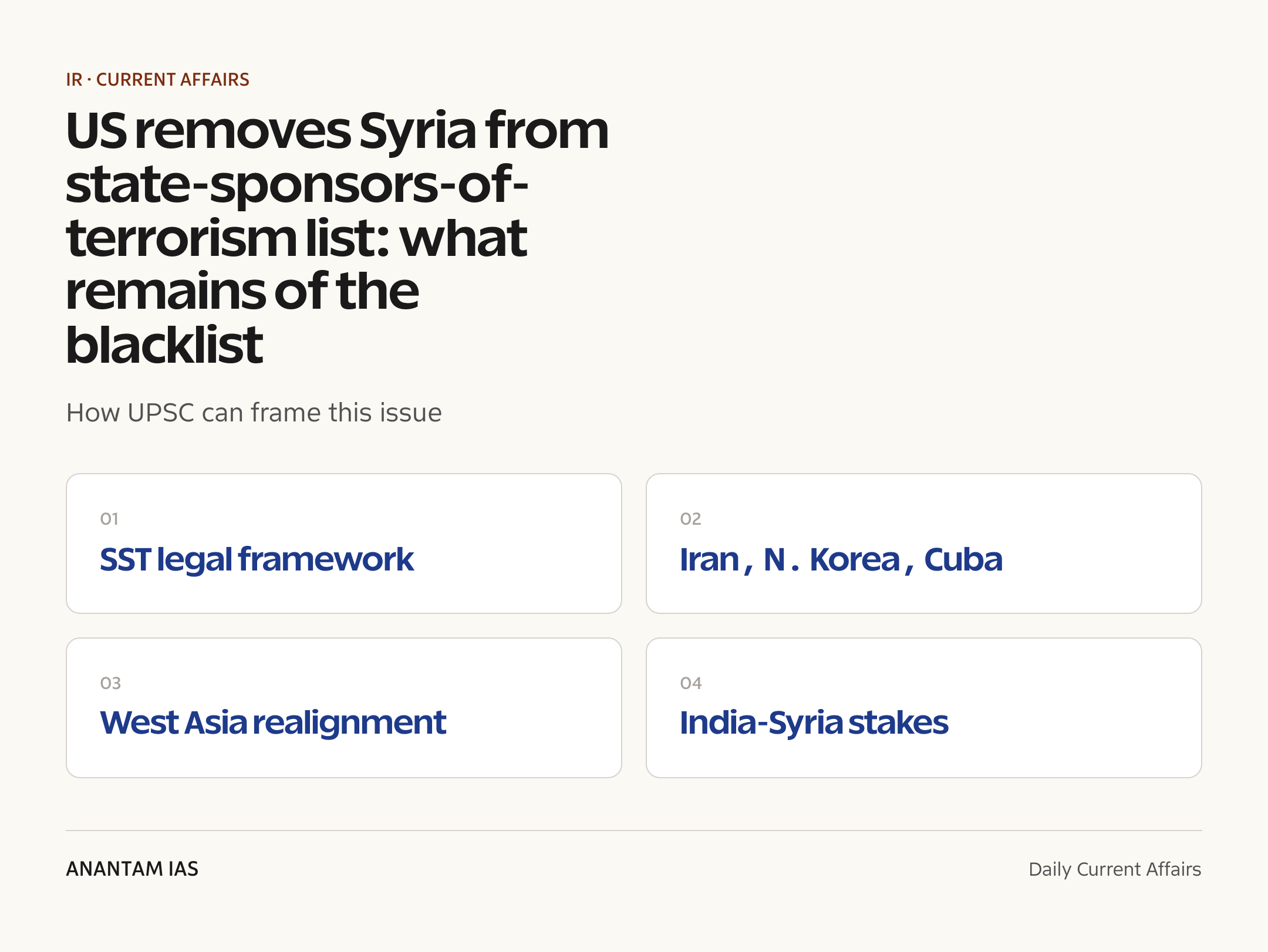 US removes Syria from state-sponsors-of-terrorism list: what remains of the blacklist — exam lens