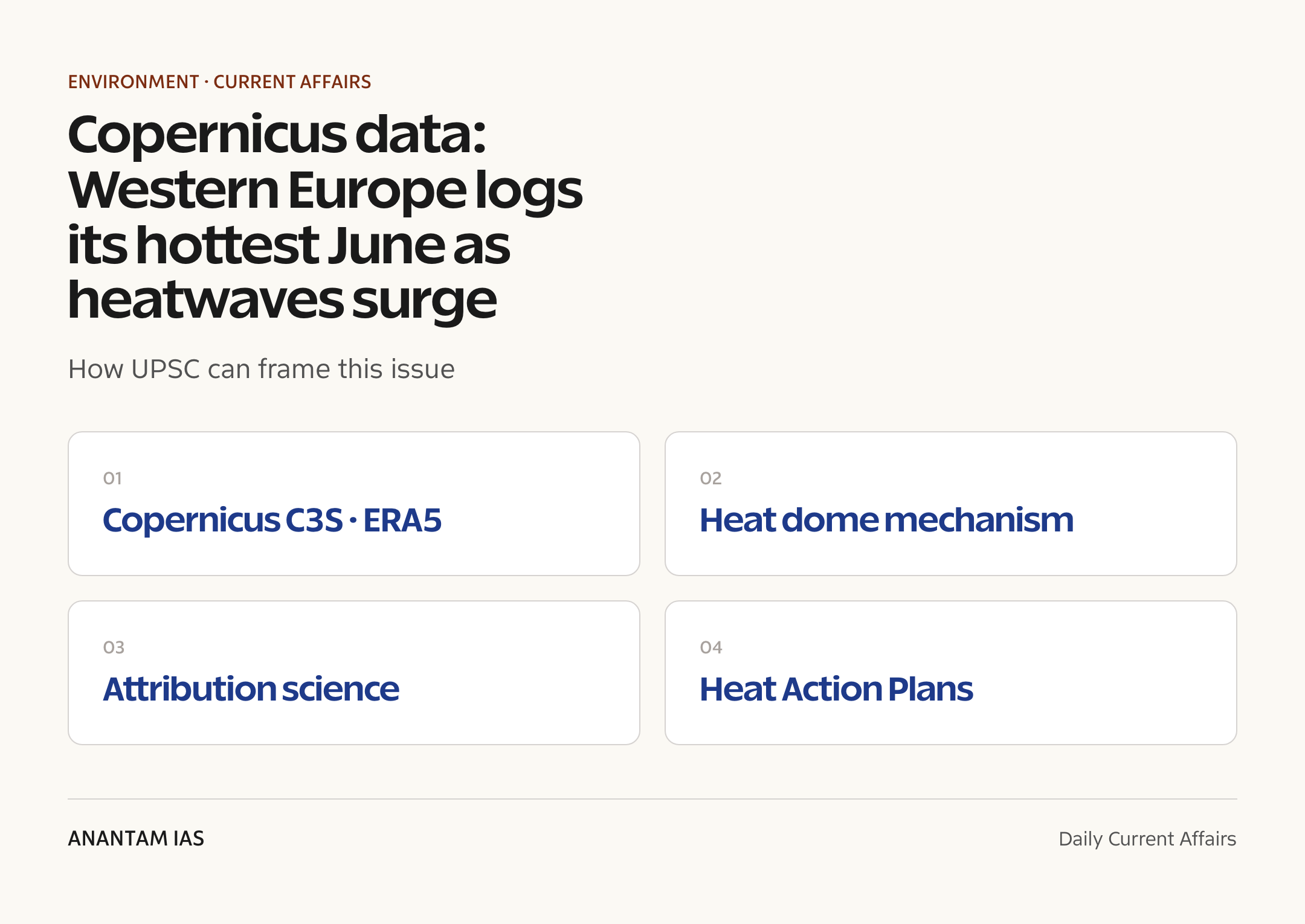 Copernicus data: Western Europe logs its hottest June as heatwaves surge — exam lens
