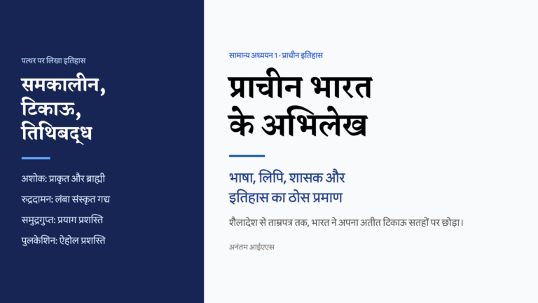 प्राचीन भारतीय अभिलेखों की भाषा, लिपि और शासकों का हिंदी चित्र