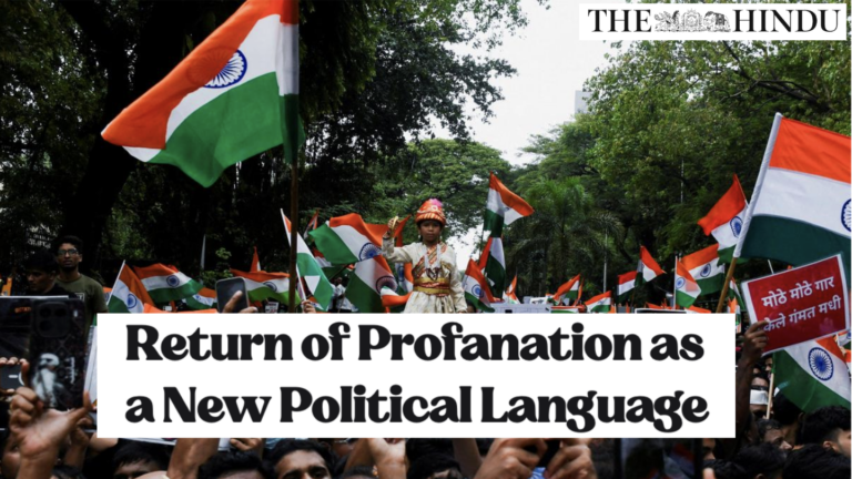 The return of profanation as a new political language