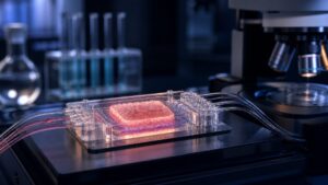 Organ-on-chip device and three-dimensional tissue culture in a biomedical laboratory