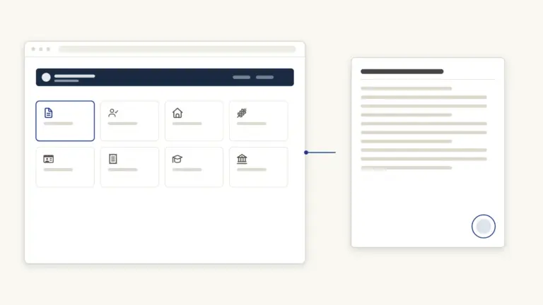 The service tile grid, and the sealed certificate one selected service returns