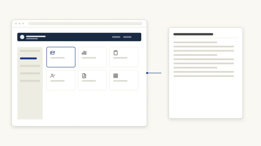 The school dashboard modules, and the report card that comes out of them